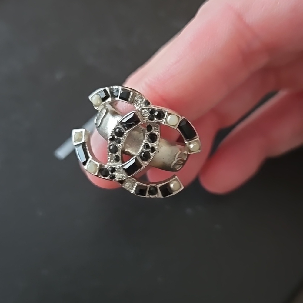 Chanel Geometric Ring | Double CC | Statement Designer Jewelry, Authentic, 52